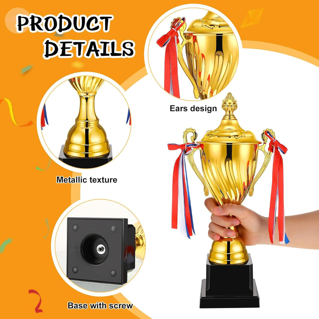 14 Inch Large Gold Trophy Cup,Winner Award Trophies | Trophy Award Cup for Sports,Custom Base,1st Place