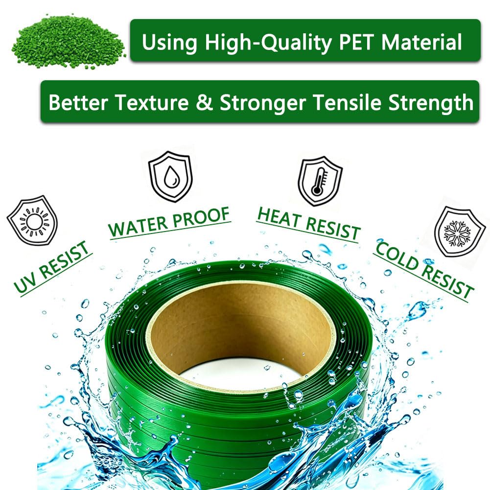 PET Strapping Banding Roll 5/8" x 0.035" 1400lbs Break Strength Polyester Strap for Heavy Duty Packaging with 100