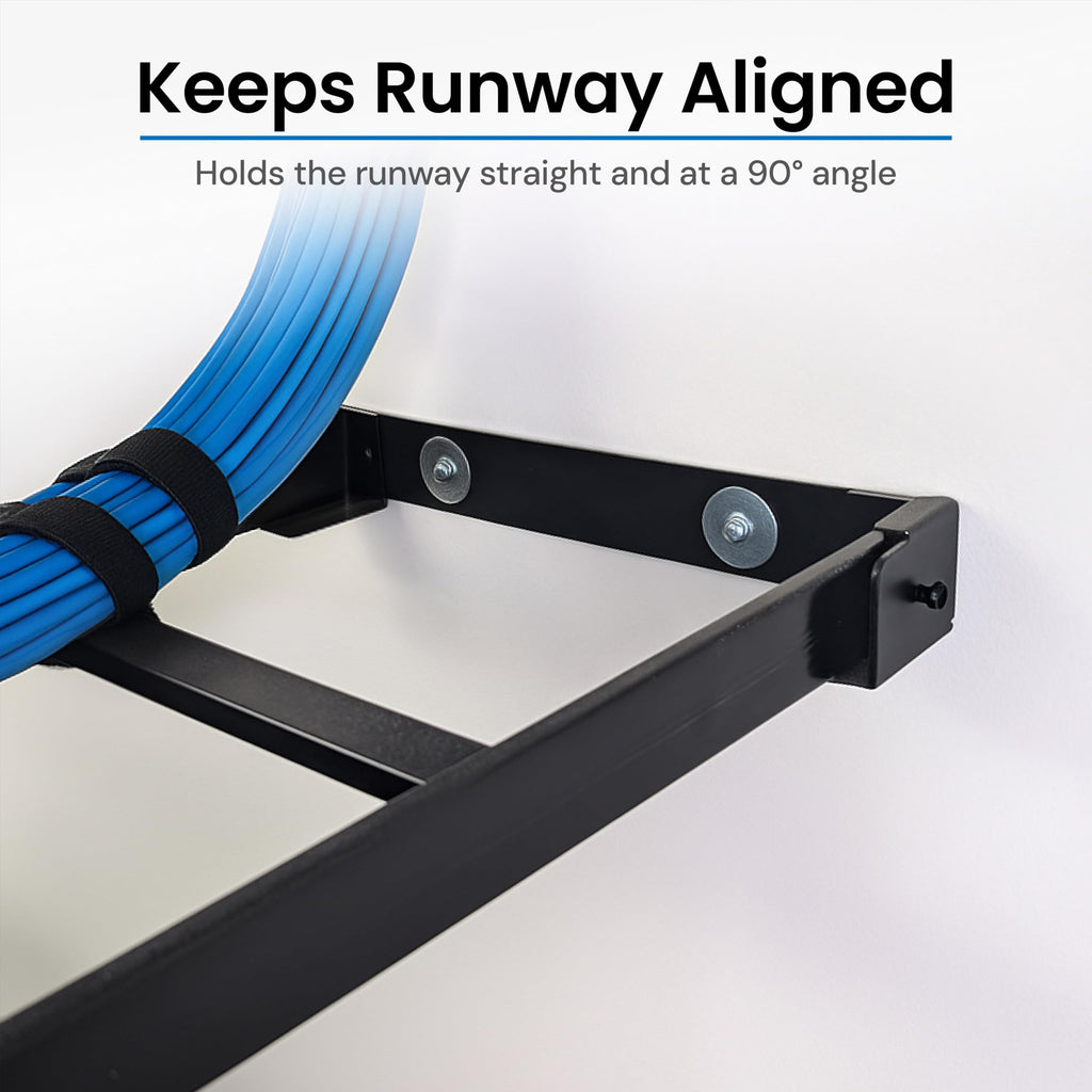 Cable Runway Ladder Rack Wall Bracket, Flush Mount, Black, 2-Pack