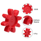 uxcell 4pcs GS38 Coupling Insert, Urethane Flexible Solid Type Jaw Coupling Center Insert for L-Jaw Couplings L-Jaw Couplers Set, Red
