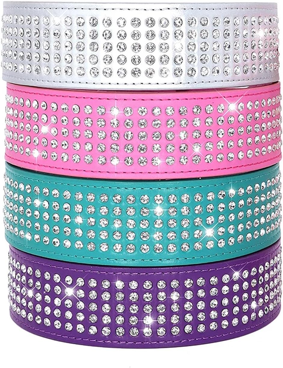 Rhinestones Dog Collars-2" Wide Crystal Diamonds Studded Collar