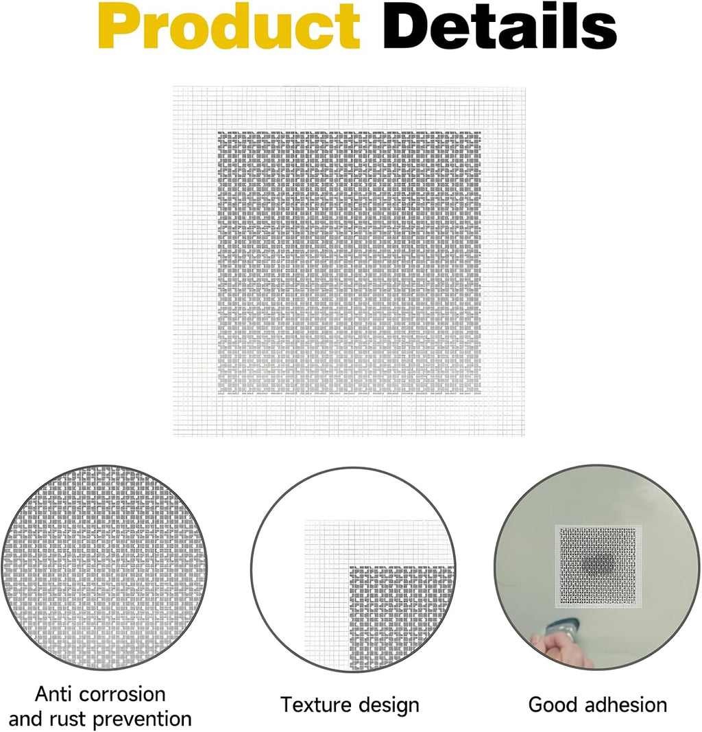 12 X 12 Inch Drywall Repair Kit, Wall Repair Patch Kits for Large Holes | Aluminum Self-Adhesive Mesh Drywall Repair