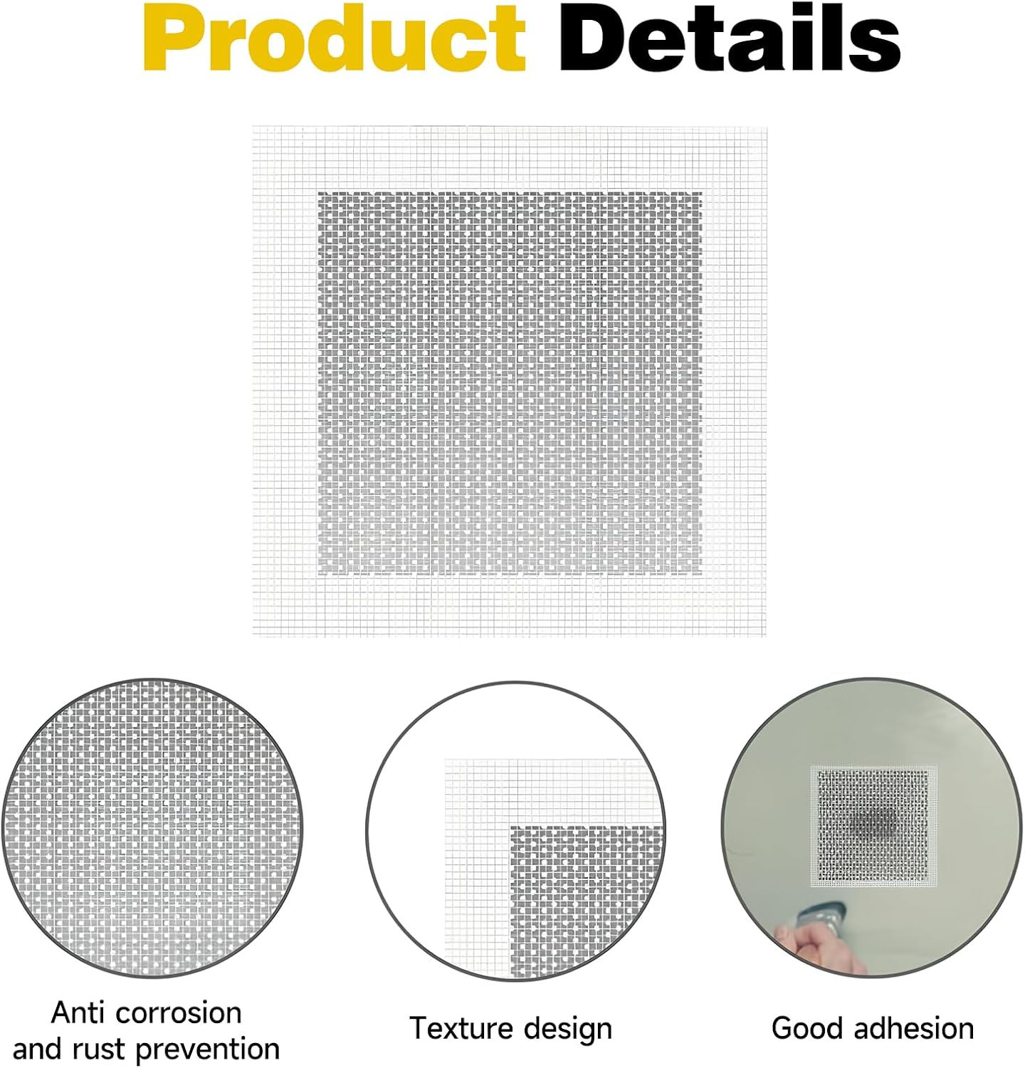12 X 12 Inch Drywall Repair Kit, Wall Repair Patch Kits for Large Holes | Aluminum Self-Adhesive Mesh Drywall Repair