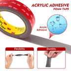 3M Double Sided Tape 1" x 15.4Ft Heavy Duty Mounting Tape Grey