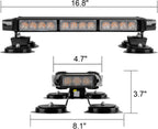 16.8 Inch LED Strobe Flashing Light Bar, 26 Flashing Modes High Intensity Emergency Hazard Warning Beacon Lights with