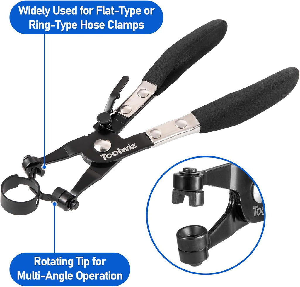 130Pcs 6-25mm Spring Band Hose Clamps Assortment with Clamp Plier | Swivel Radiator Hose Clamp Pliers, Constant