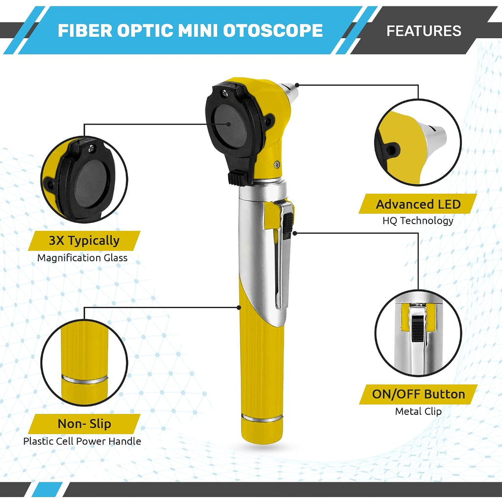Multi-Function 2 in 1 Otoscope Set - Otoscope/Ophthalmoscope for Ear & Eye Examination - Professional Kit for Home