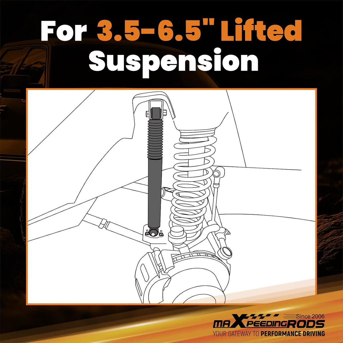maXpeedingrods 3.5-6.5" Rear Shocks for Dodge Ram 1500 2002-2008