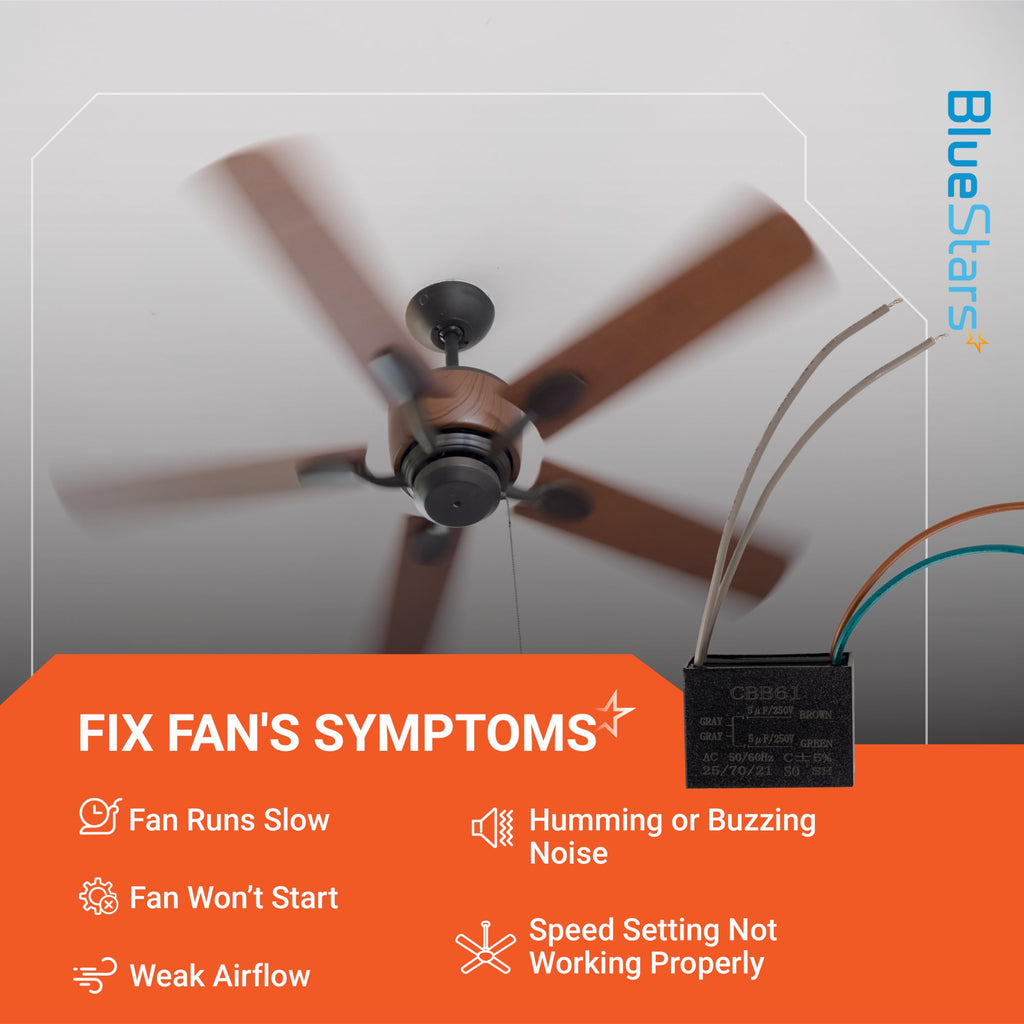CBB61 5+5uF 4-Wire Ceiling Fan Capacitor 250V