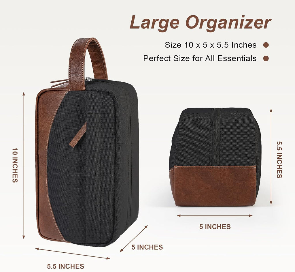 Travel Toiletry Bag for Men, Hanging Toiletry Organizer, Water Resistant Shaving Kit with Large Capacity for Travel