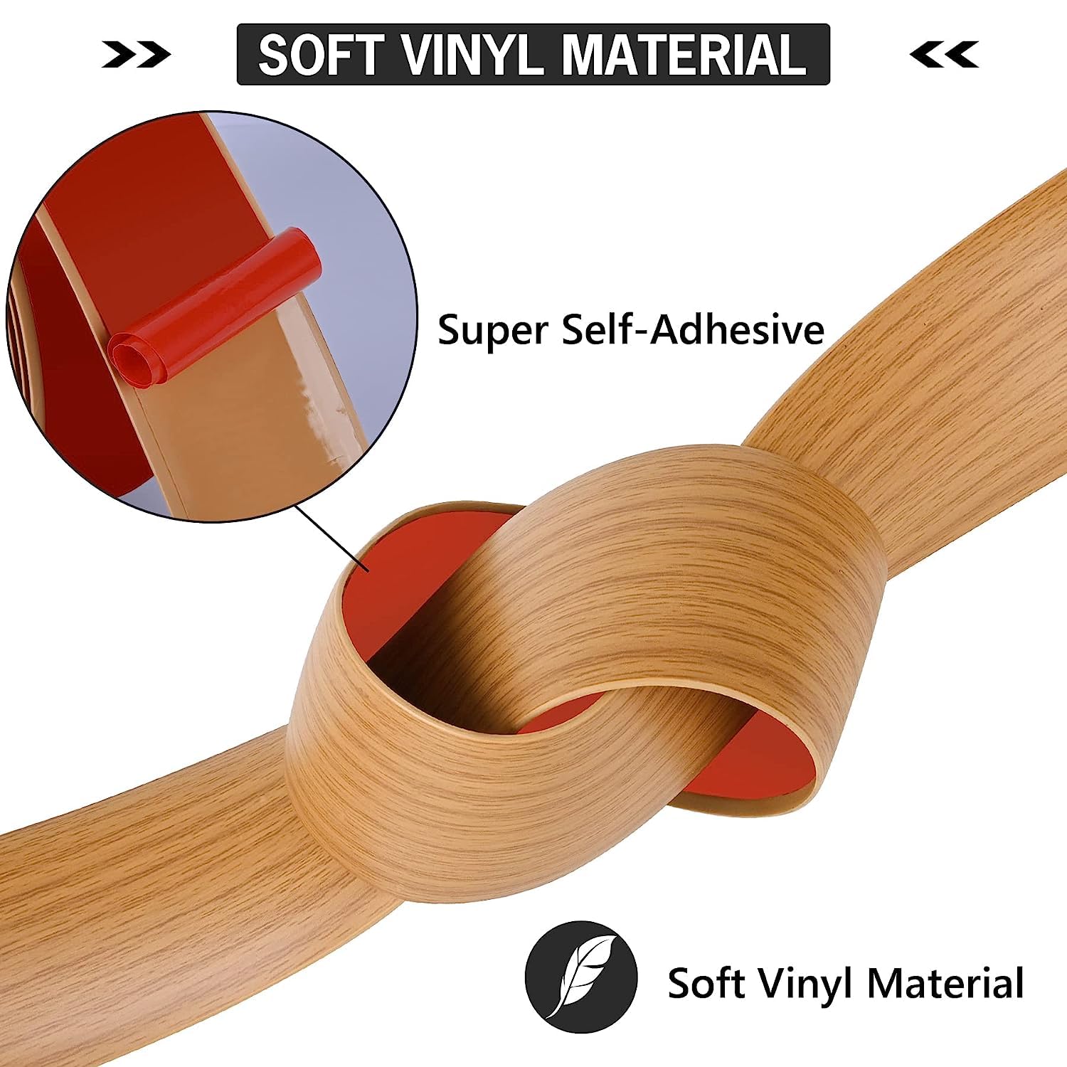 5Ft Floor Transition Strip Self Adhesive Vinyl Cover Floor Strip Flat Divider Transition Strip Wood Grain Design for