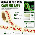 Glow in The Dark Halloween Decorations Caution Tape Haunted Keep Out Scary
