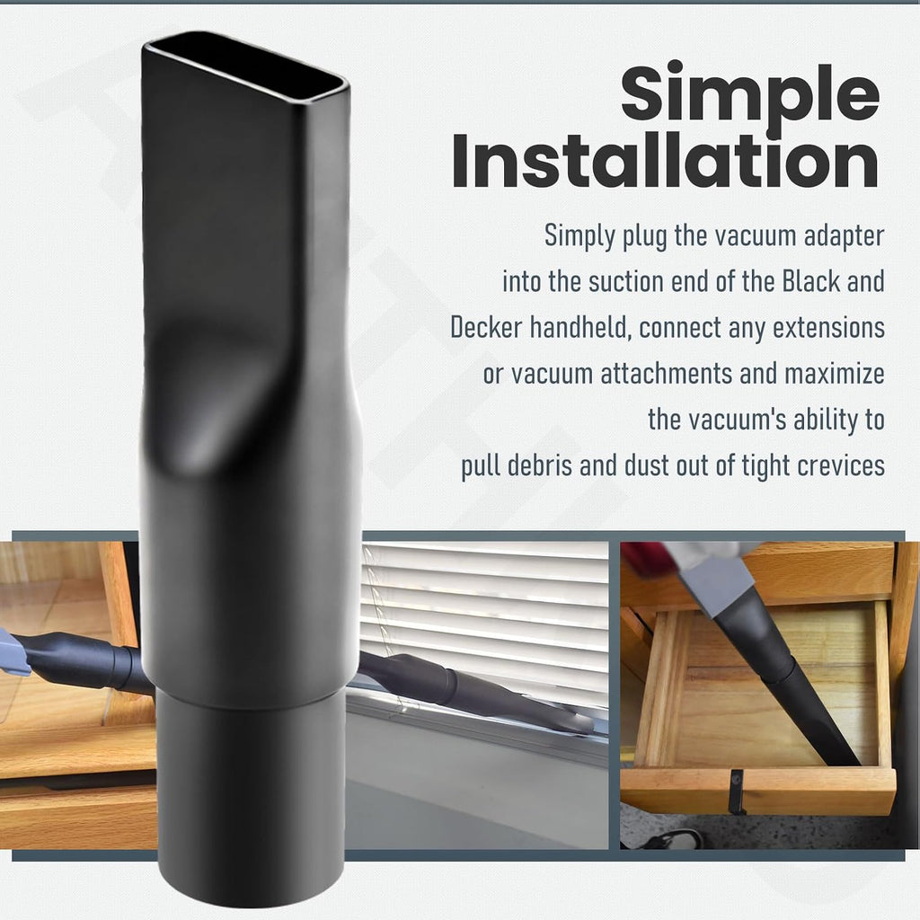 Attachments for BLACK+DECKER - Extendable Crevice Tool, Accessories Adapter, for Hand Vacuum Models with Slim Nozzle