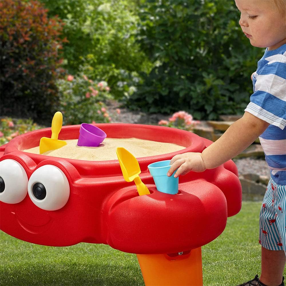 Step2 Crabbie Sand Table, Kids Sand Activity Sensory Table, 4 Piece Accessory Kit, Toddler Summer Outdoor Toys, Ages