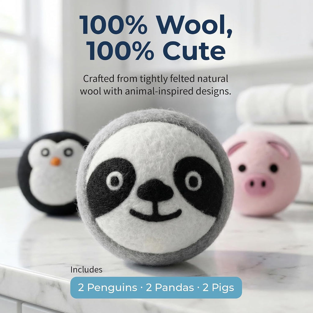 Wool Dryer Balls, 6-Pack, Reusable