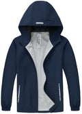 Boys Girls Waterproof Rain Jacket Lightweight Windbreaker Hooded
