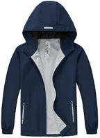 Boys Girls Waterproof Rain Jacket Lightweight Windbreaker Hooded