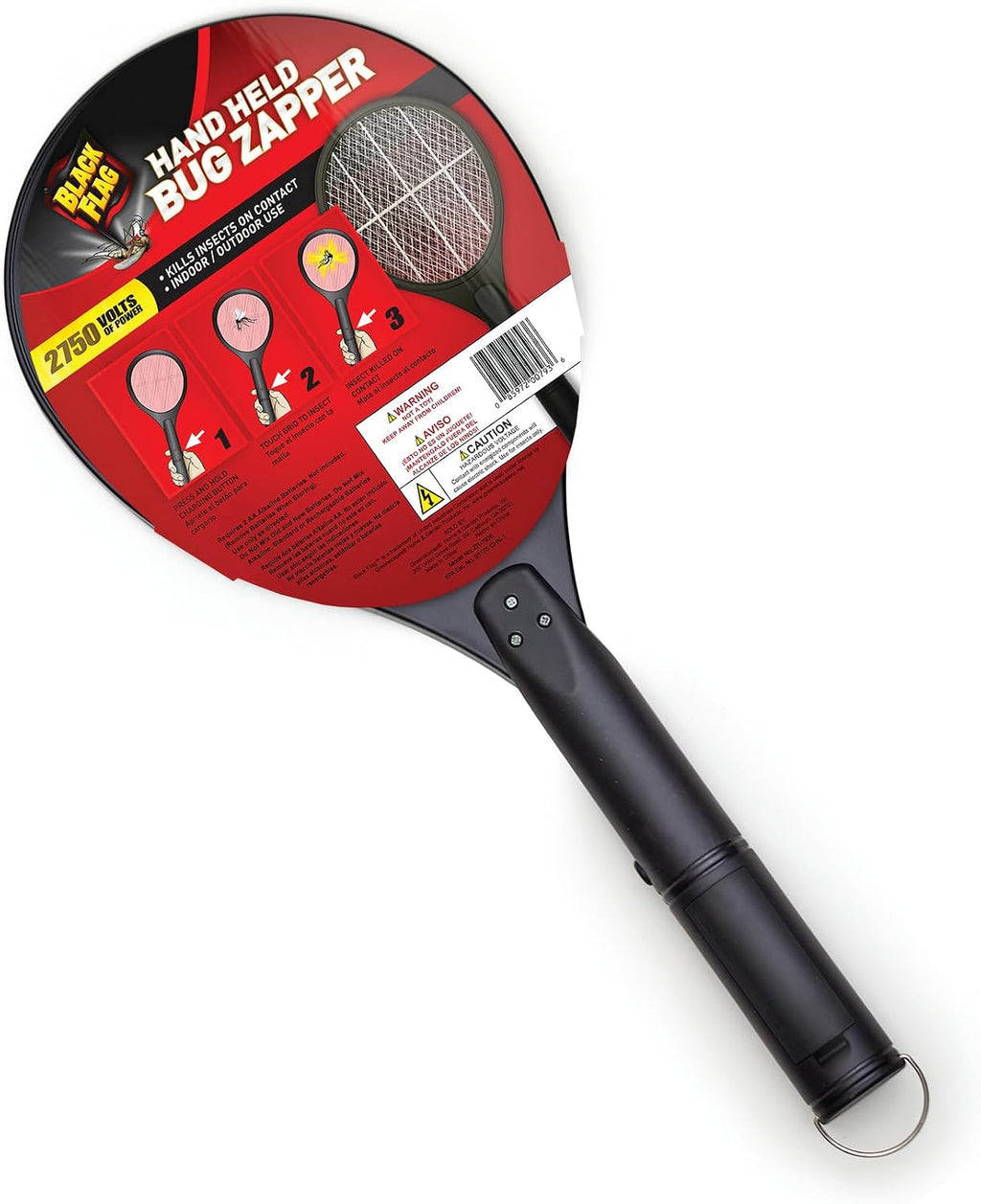 2-Pack Electric Bug Zapper Rackets, Mosquito & Fly Swatter, Battery Operated (Black)