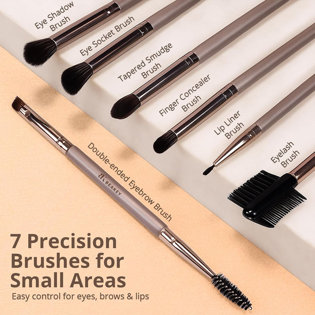 12pcs Vegan Makeup Brush Set Soft high-density Taklon fibers,durable birch handles,zero shedding,easy to