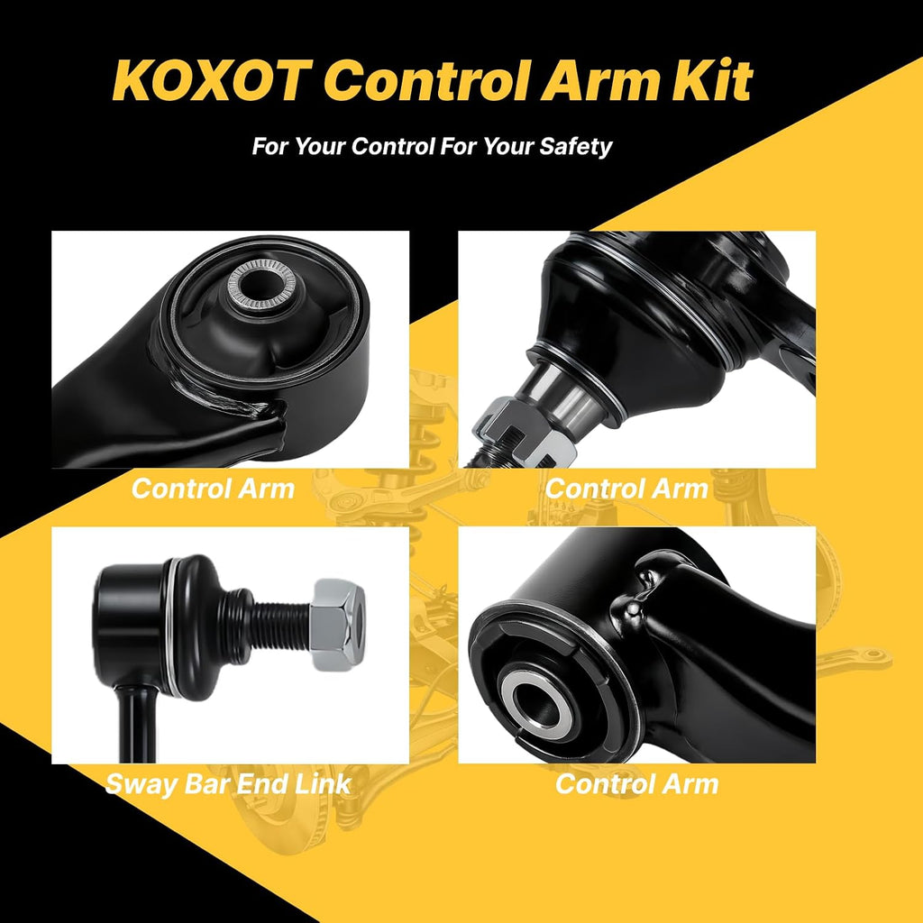 6Pcs Front Lower Control Arms Ball Joint Sway Bar End Compatible with Fit for Hyundai Elantra 2009 2010, Elantra Models with 2.0L Engine 2011 2012, Replace OE# K641580 K641581 K500074 K750032