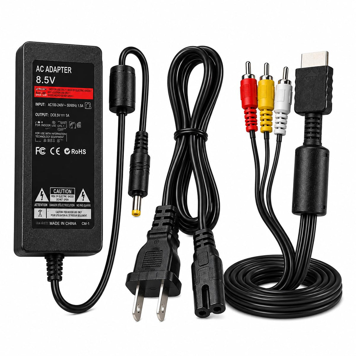 WirelessFinest Power Supply & AV Cable for PlayStation 2 PS2 Slim