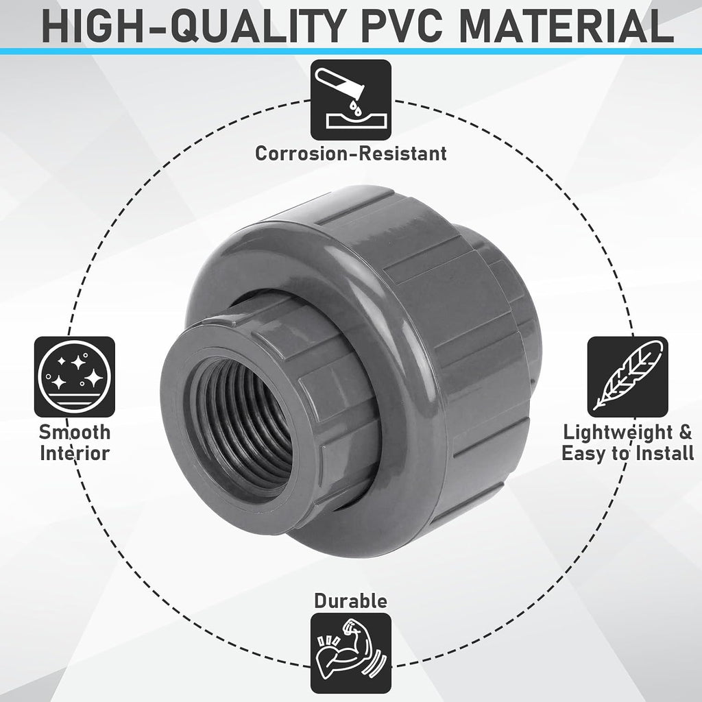 Pangda 4 Pack 1/2 Inch PVC Union Pipe Compatible with 898 Series