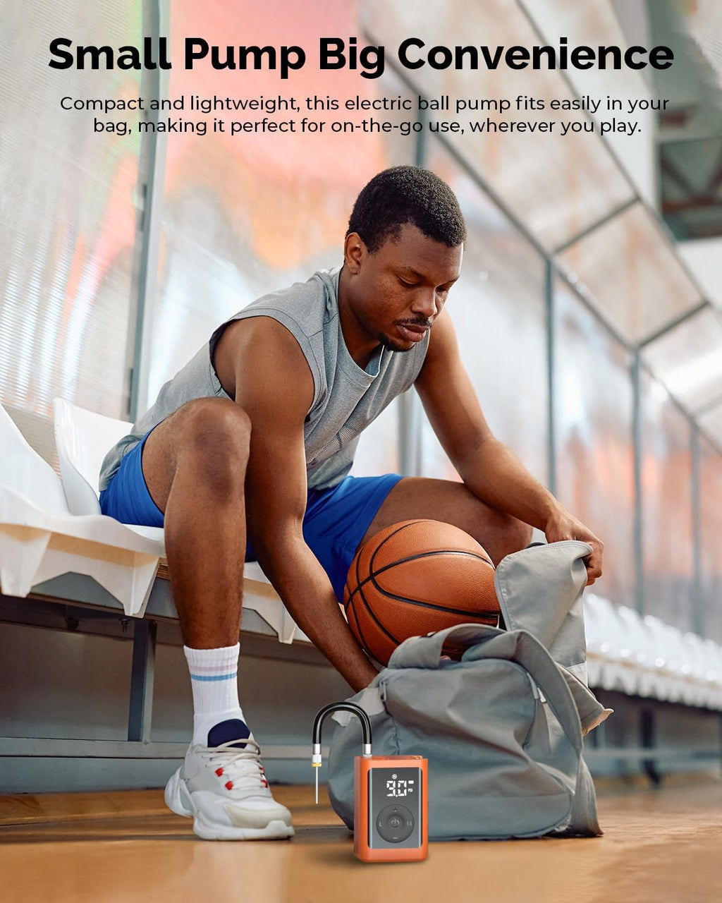 P300 Plus Ball Pump, Electric Basketball Pump Inflation Deflation | with 3200 mAh Rechargeable Battery and 2 Needles