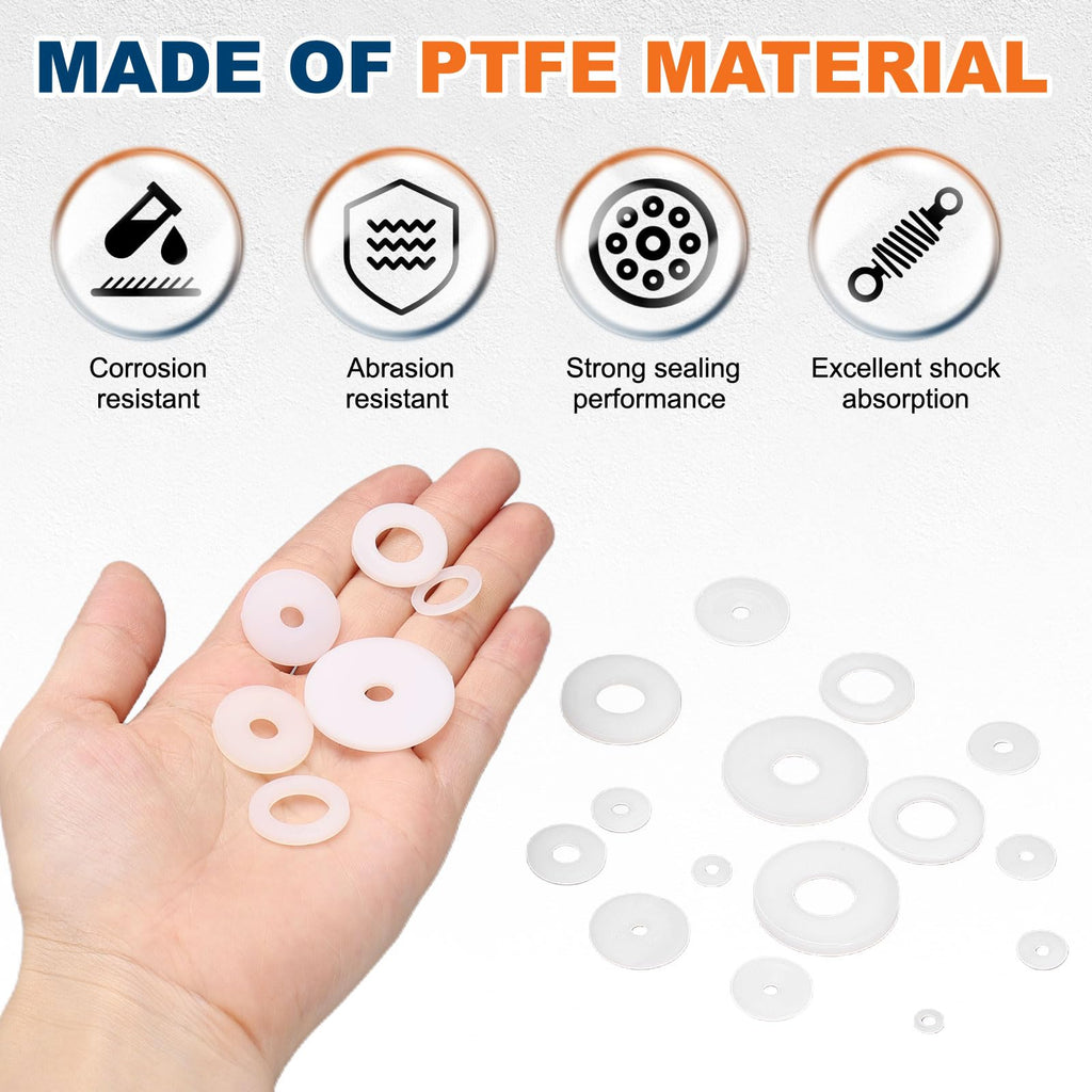 55 Pcs Nylon Flat Washer M5 5mm ID 15mm OD 1mm THK