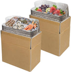 Insulated Shipping Boxes (2-Pack) with Foil Liner, Reusable & Foldable Paper Cold Shipping Container for Perishable