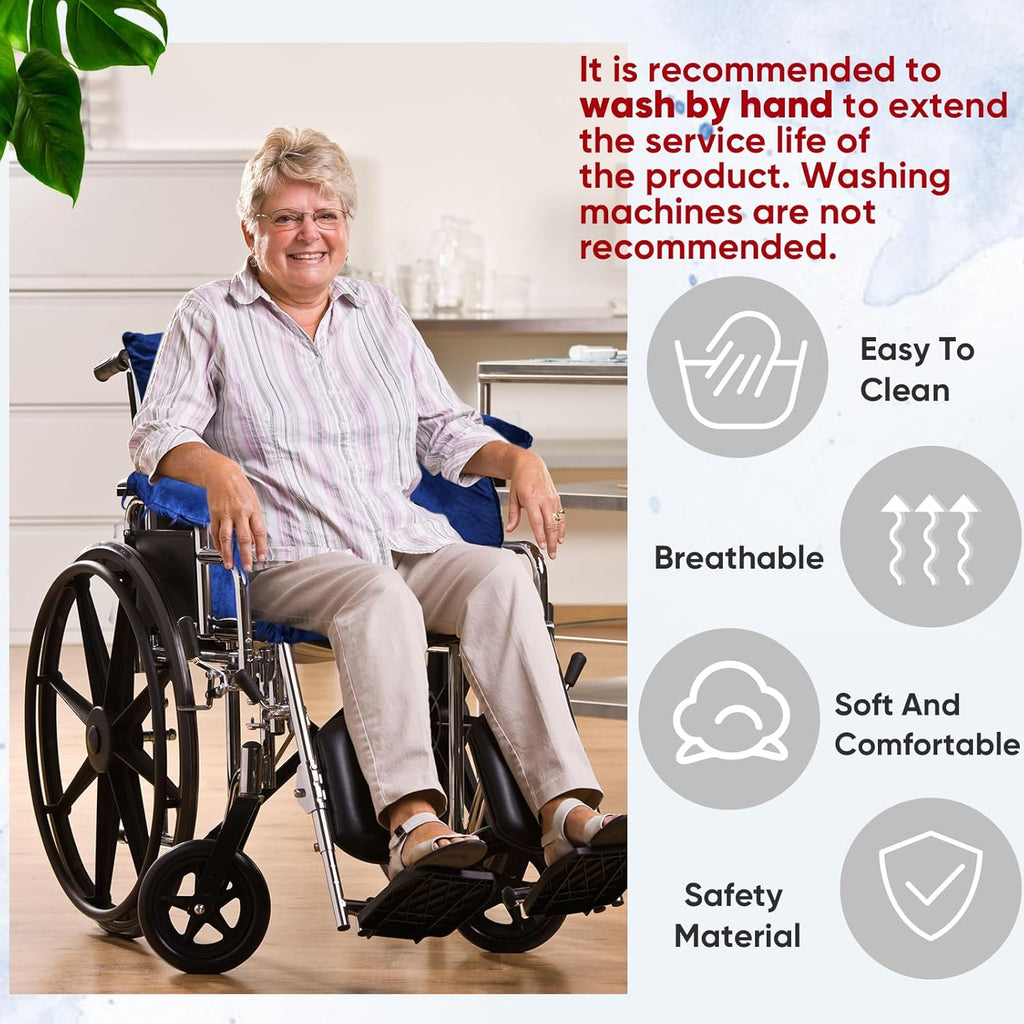 Wheelchair Cushion Wheelchair Seat Cushion with Strap Recliner Suitable for 18 Inches Armrest and Support for