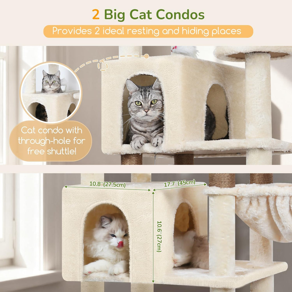 Extra Large Cat Tree Tower, 82in Tall Heavy Duty Cat Tree for Indoor Cats Large Adult Big Cat Tower with 8 Scratching