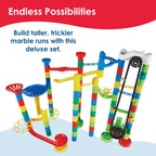 Marble Run 110 Piece Building Set with 82 Track Pieces, 15 Marbles and Motorized Elevator
