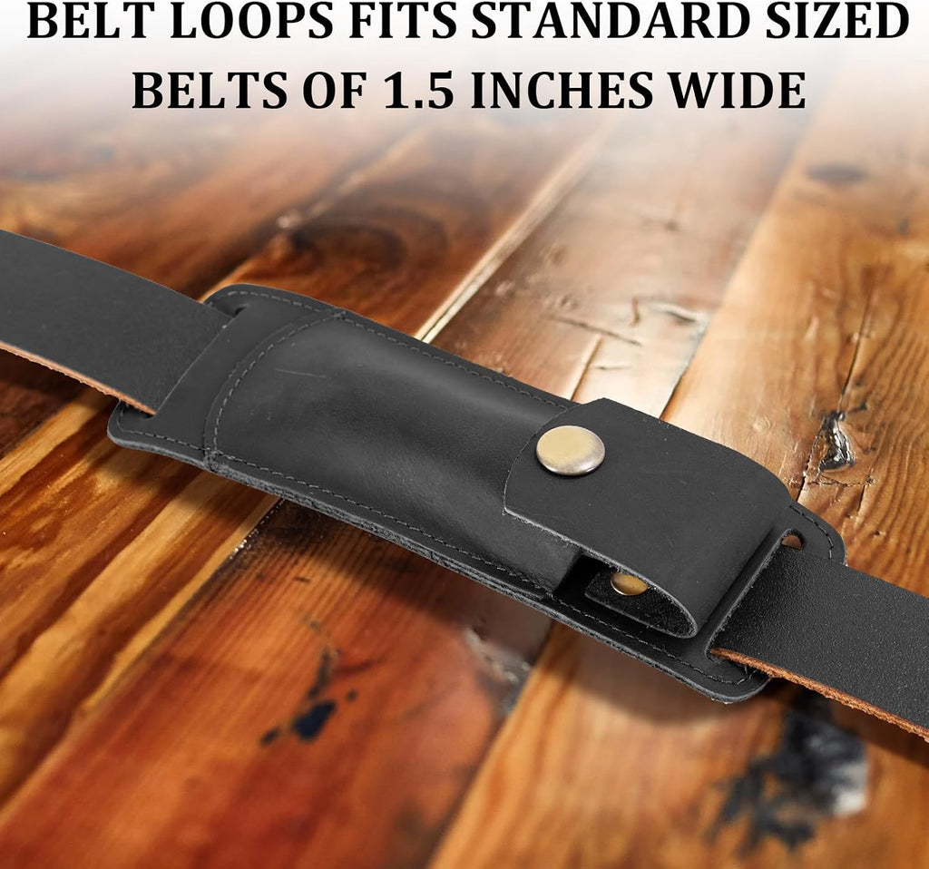 Knife Sheath,Belt Buckle Knife Sheath,Leather Knife Sheaths for Belt,Pocket Knife Folding EDC Belt Knife Holster,Open