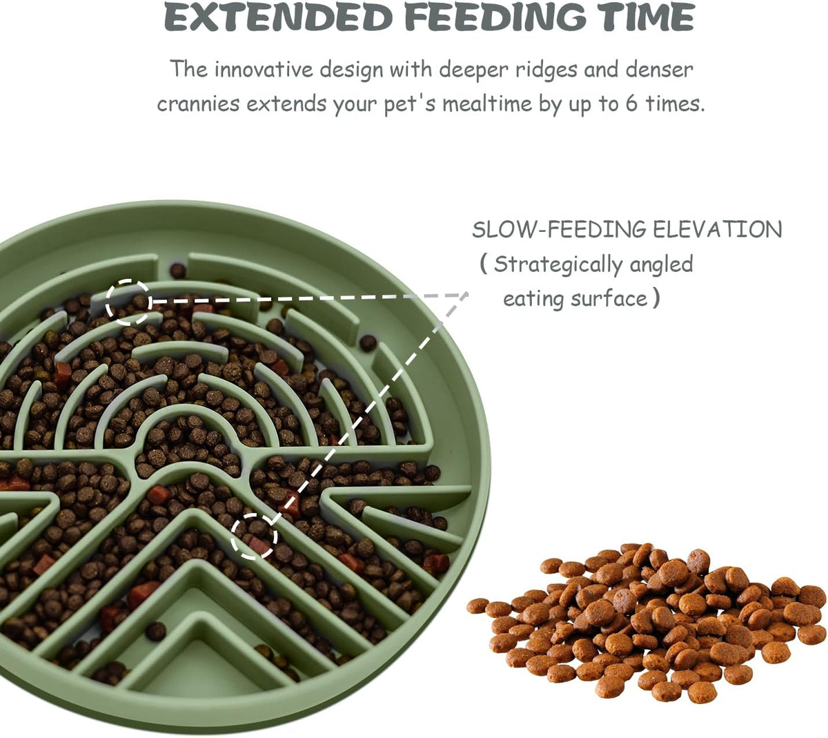 Slow Feeder Dog Bowl for Large & Small Pets, Anti Choking Puzzle Dog Food Bowl with Non-Slip Base, Interactive Pet