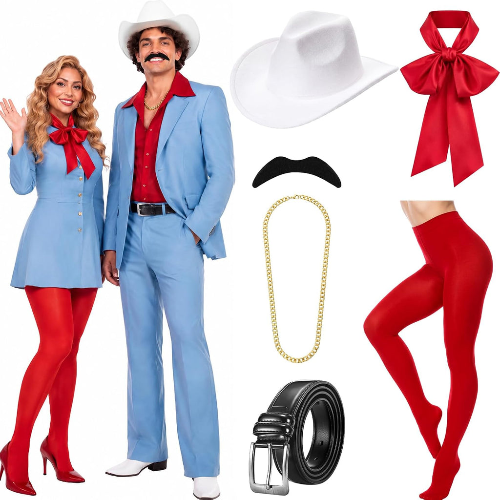 Retro Singer Costume Accessories Halloween Couple Costume for Women Men