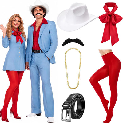 Retro Singer Costume Accessories Halloween Couple Costume for Women Men