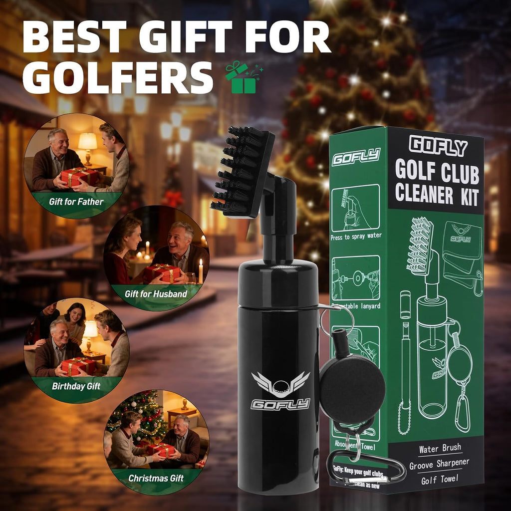 Golf Club Cleaning Kit, Golf Club Brush & Golf Groove Sharpener & Absorbent Golf Towel