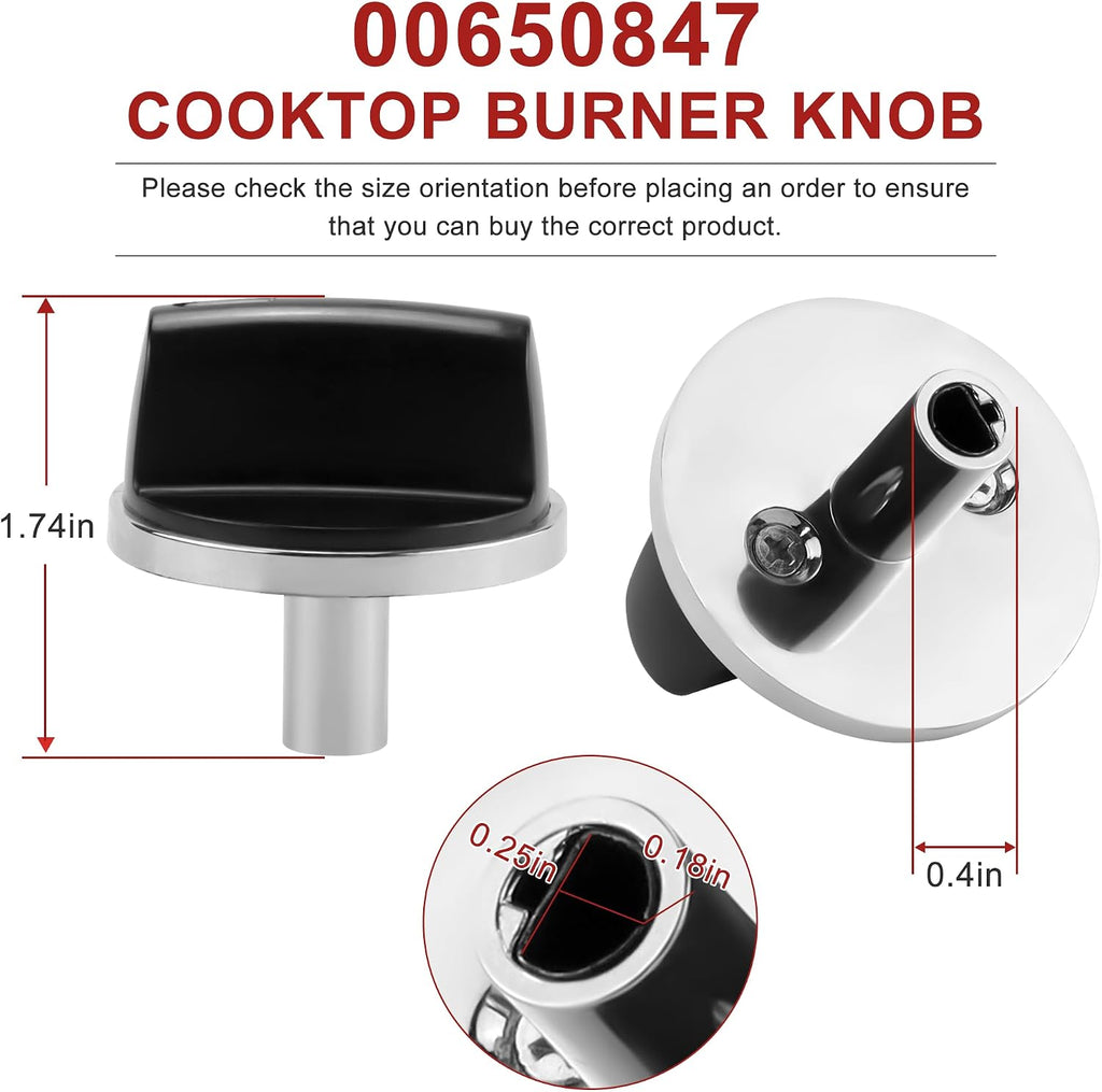 AMI PARTS 00650847 Knobs Cooktop Stove Knobs Fit for Bosch Stove Knob
