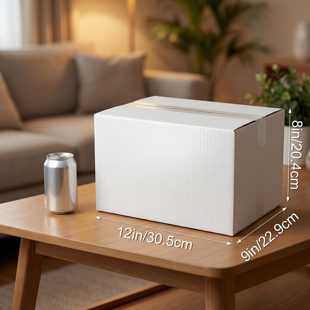 15 Packs 12x9x8 Large Thin White Shipping Boxes