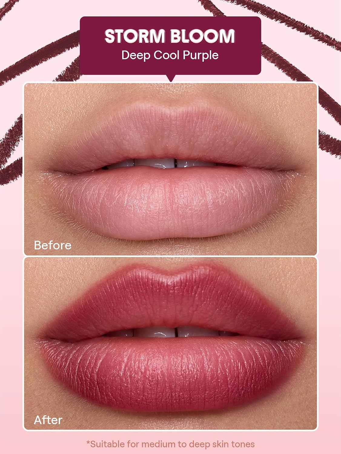 Cloudline Blur Lip Liner Long Lasting,Vegan & Cruelty-Free Lip Stain-Storm Bloom