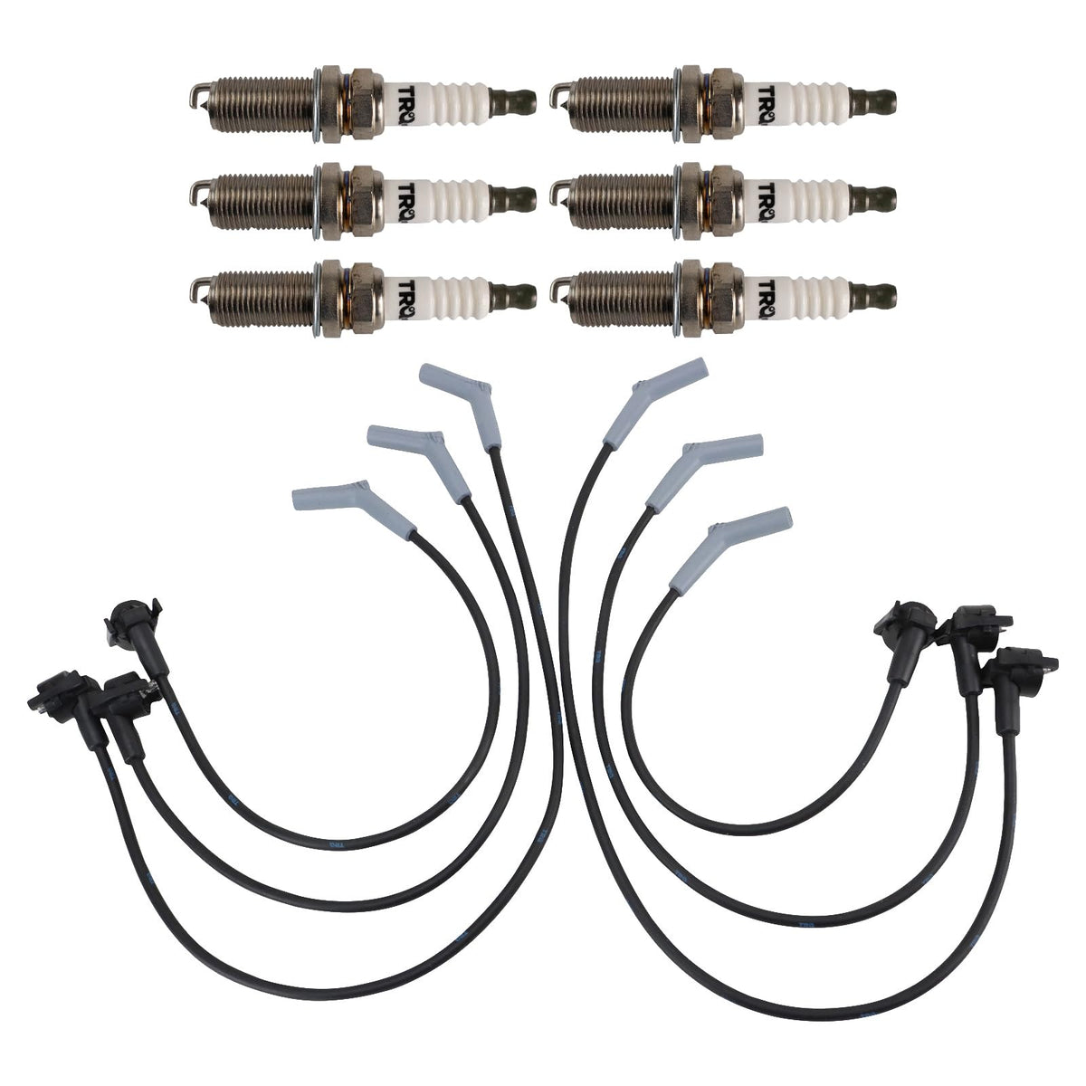 TRQ Spark Plug Kit 7 Piece Iridium Spark Plugs