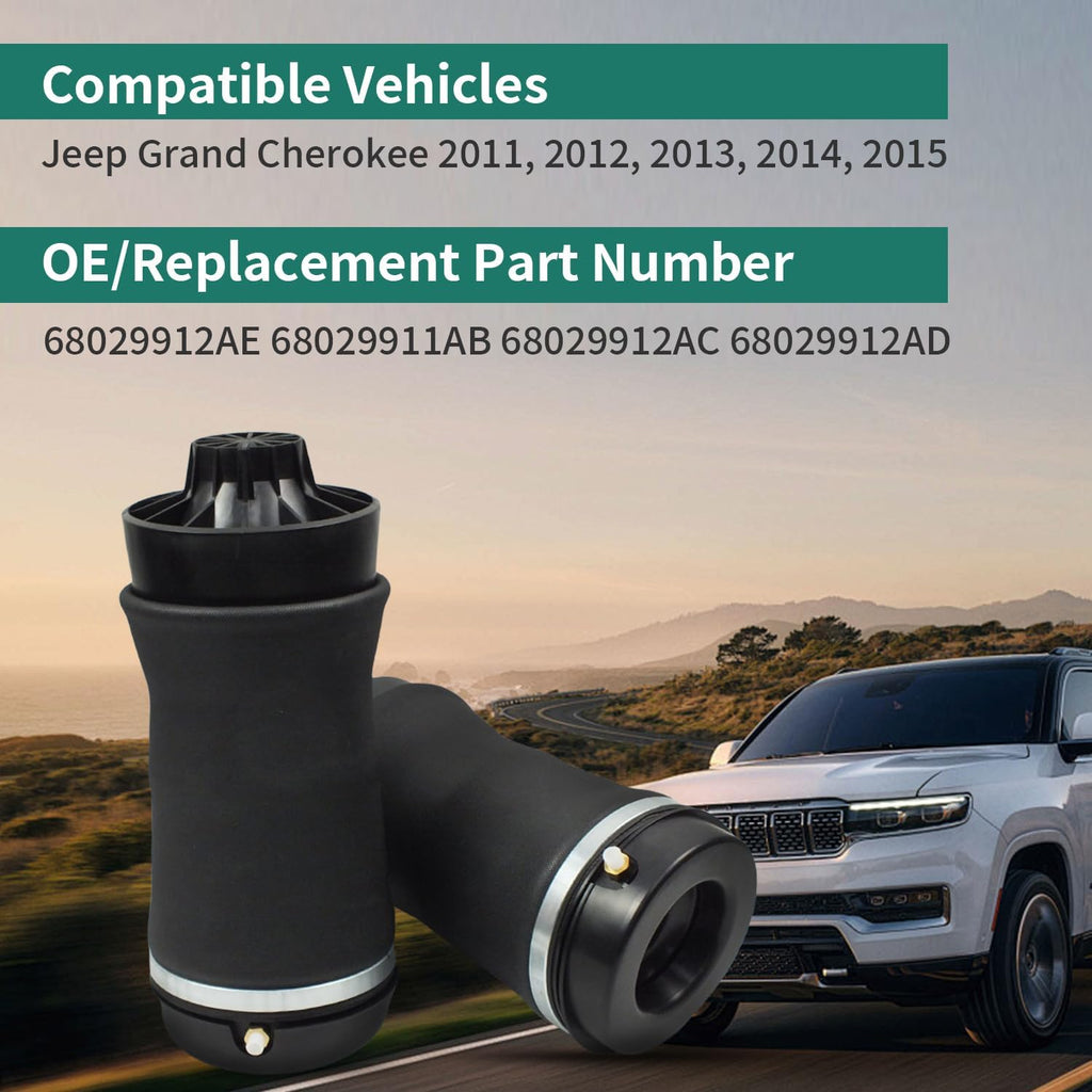 Pair Rear Air Bags for Trucks Suspension Kit Compatible with Jeep Grand Cherokee 2011 2012 2013 2014 2015 68029912AE 68029911AB 68029912AC 68029912AD, Rear Air Springs Left & Right