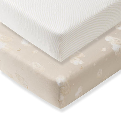 Organic Cotton Fitted Crib Sheet, Breathable Baby Bedding, Infant and Toddler Bed Sheet for Boys and Girls