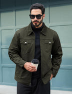 Corduroy Jacket Men Lightweight Work Jacket Fall Casual Shacket