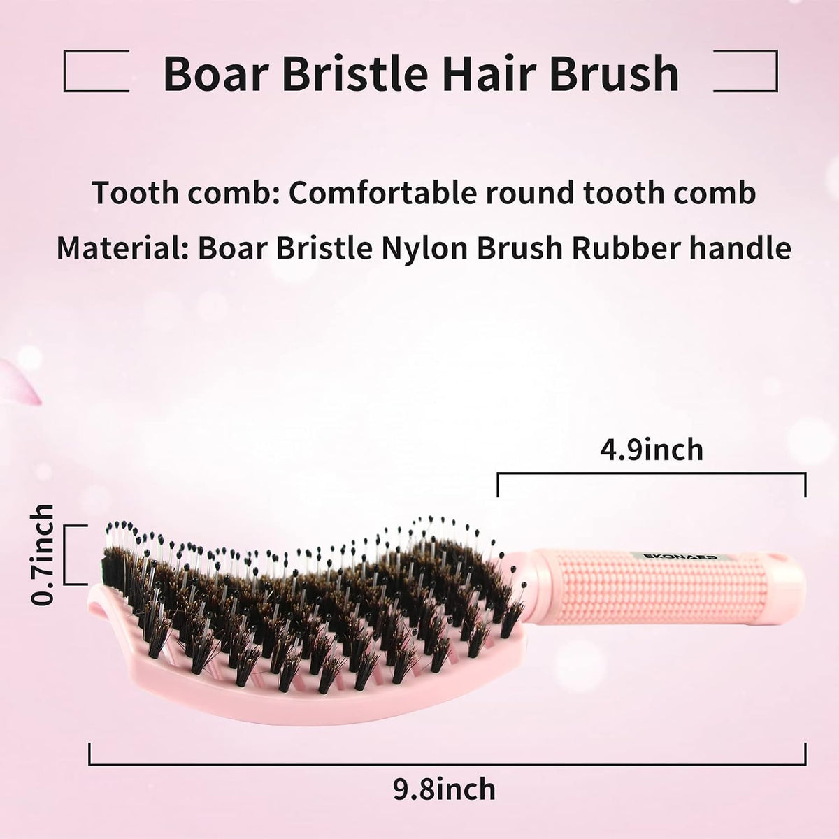 3 Pack Vented Quick Drying Massage Blow Detangler Brush,Boar Bristle Hair Brush Set-Curved,Detangling Hair Brush for