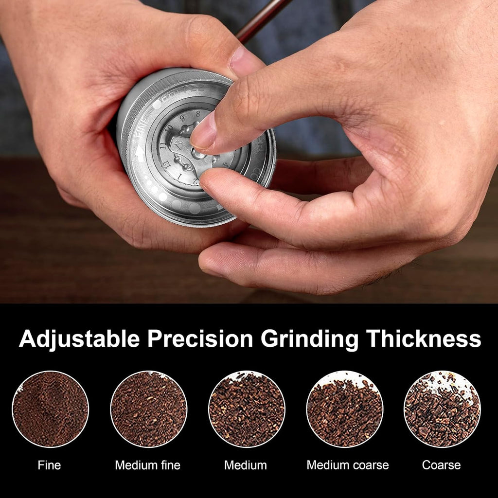M6 Manual Coffee Grinder for Espresso Pour Over French Press Moka | Conical Burr,24 Adjustable Settings,All-Metal