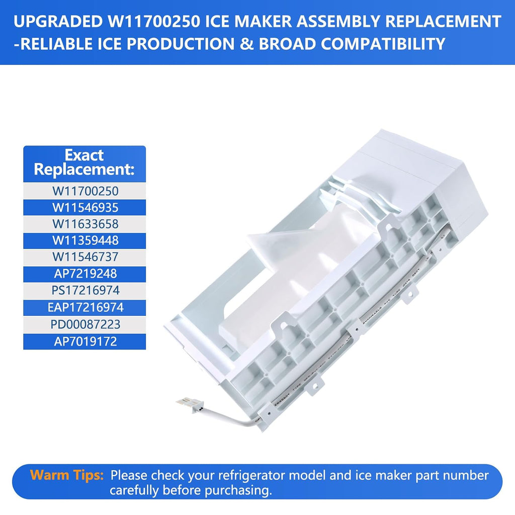 W11700250 W11546935 Refrigerator Ice Maker Assembly Replacement