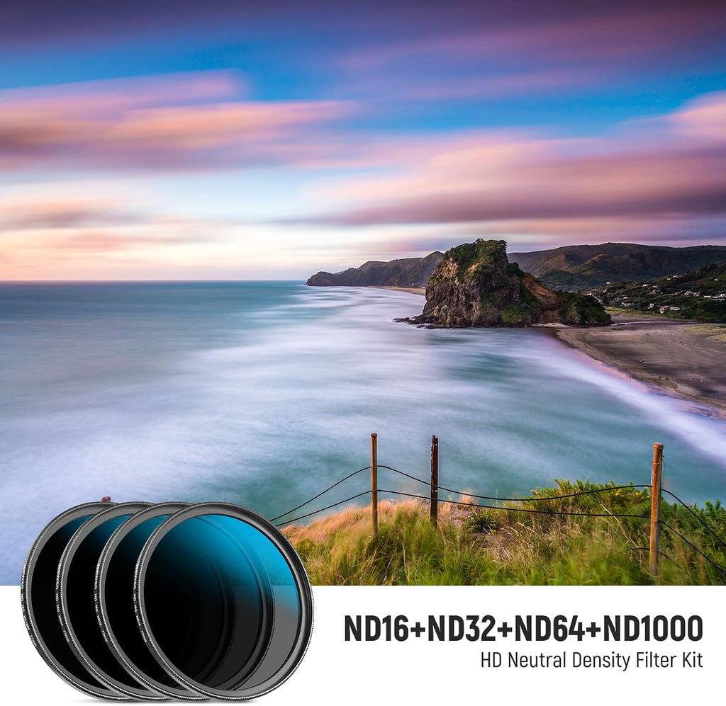 77mm ND Lens Filter Kit (UV, CPL, FLD, ND2, ND4, ND8, Lens Hood, Lens Cap) and ND16/ND32/ND64/ND1000 Compatible with