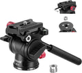 Fluid Tripod Head with Handle & Arca Type Quick Release, Aluminum Alloy Panorama Drag Pan Tilt Head with ø43mm Scaled