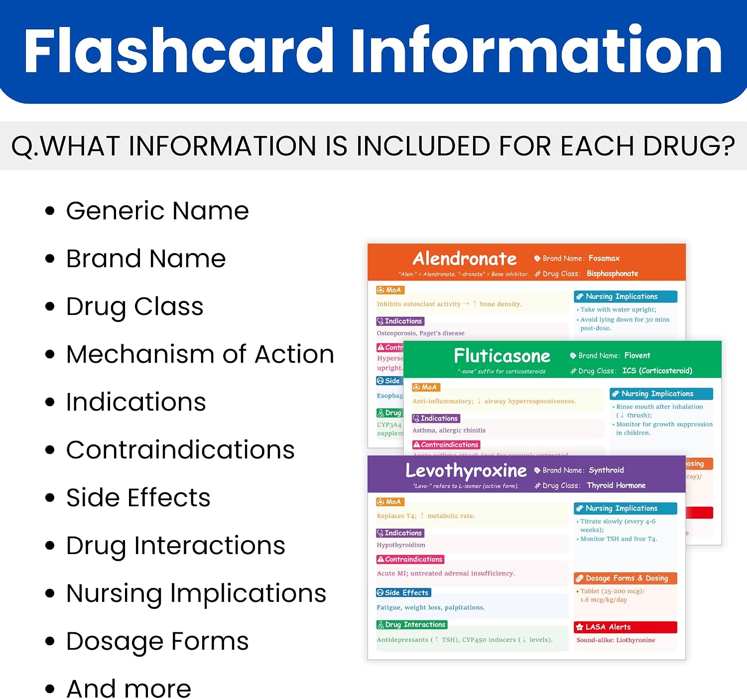Top 200 Drugs Flashcards – Pharmacology Study Guide for Nurses, Paramedics & Pharmacy Techs | Nursing School